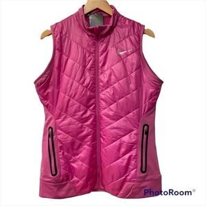 Nike Stay Warm Quilted Performance Mixed Media Golf Vest Pink Size Large
